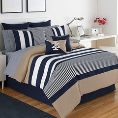 "Classic Nautical Stripe Bedding Set"
